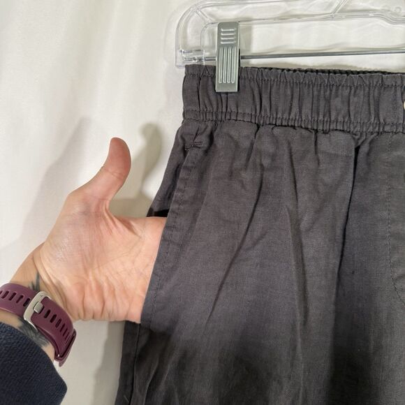 Nudelucy 100% Linen Pants Women's Small Grey Pull On Elastic Waist NU23971 - Picture 4 of 11